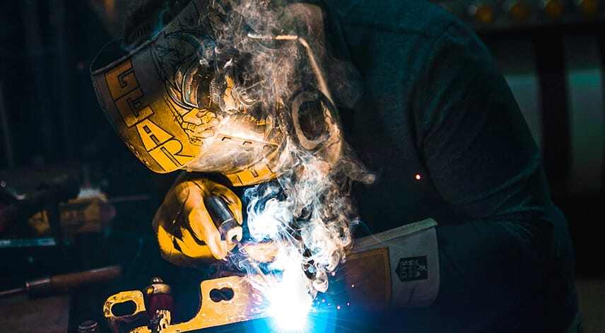 Close up of man welding